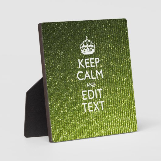 Plaque Photo Vert olive Conserver Le Calme Avoir Votre Texte (Recto)