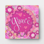 Plaque Photo Vert rose Inspiré Floral Plutôt (Devant)