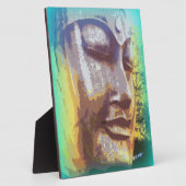 Plaque Photo vert visage bouddha (Côté)