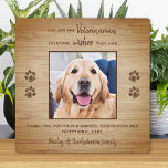 Plaque Photo Vétérinaire Appréciation Animaux de compagnie Merc<br><div class="desc">Dites "Merci" à votre merveilleux vétérinaire avec une jolie plaque photo personnalisée pour animal de compagnie du chien! "Vous êtes le Vétérinaire... tout le monde aimerait qu'ils aient eu !" Personnalisez avec le nom de l'animal et sa photo préférée. Ce cadeau d'appréciation vétérinaire sera un trésor. DROIT D'AUTEUR © 2020...</div>