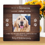 Plaque Photo Veterinary Pet Photo Veterinarian Thank You<br><div class="desc">Say 'Thank You' to your wonderful veterinarian with a cute personalized pet photo plaque from the dog! "You are the Veterinarian... everyone wishes they had!" Personalize with the pet's name & favorite photo. This veterinary appreciation gift will be a treasure keepsake. COPYRIGHT © 2020 Judy Burrows, Black Dog Art -...</div>