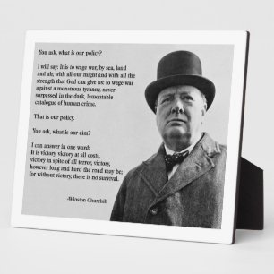 Plaque Photo Victoire de Winston Churchill