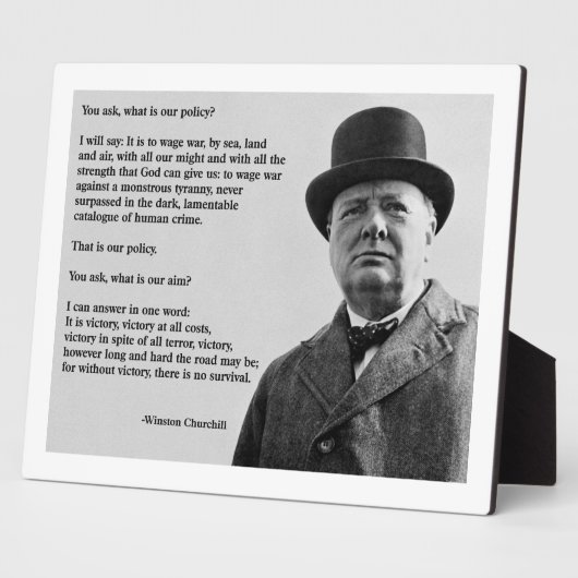 Plaque Photo Victoire de Winston Churchill (Côté)