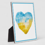 Plaque Photo Vie Sans Liberté Citation Ukraine Coeur (Côté)