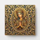 Plaque Photo Vierge Marie Révérence Dorée (Devant)