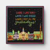 Plaque Photo Ville natale Né et élevé l'inspiritisme (Devant)