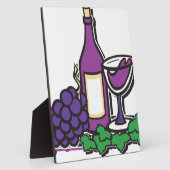 Plaque Photo Vin rouge et raisins pourpres (Côté)