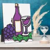 Plaque Photo Vin rouge et raisins pourpres (Côté)