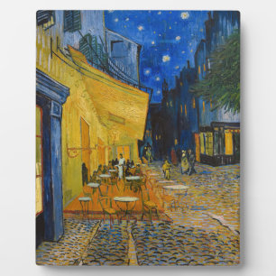 Plaque Photo Vincent van Gogh - Terrasse de café la nuit