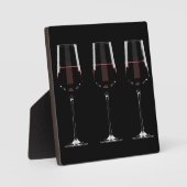 Plaque Photo Vins avec vin rouge sur noir (Recto)