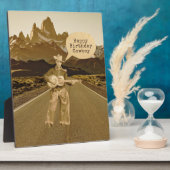 Plaque Photo Vintage chanter Cowboy Anniversaire Tabletop (Côté)
