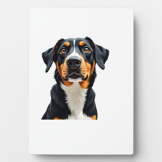 Plaque Photo Vintage Colorful Dog Portrait Illustration Retro P (Devant)