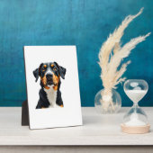 Plaque Photo Vintage Colorful Dog Portrait Illustration Retro P (Côté)