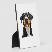 Plaque Photo Vintage Colorful Dog Portrait Illustration Retro P (Côté)