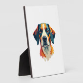 Plaque Photo Vintage Colorful Dog Portrait Pop Art Style Pet Il (Côté)