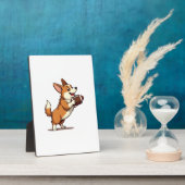 Plaque Photo Vintage Corgi Football Dog Illustration Retro Spor (Côté)