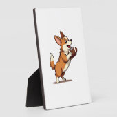 Plaque Photo Vintage Corgi Football Dog Illustration Retro Spor (Côté)