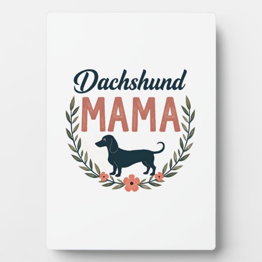 Plaque Photo Vintage Dachshund Mama Floral Dog Lover Vector Des (Devant)