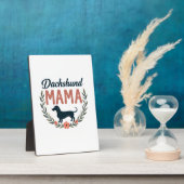Plaque Photo Vintage Dachshund Mama Floral Dog Lover Vector Des (Côté)