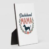 Plaque Photo Vintage Dachshund Mama Floral Dog Lover Vector Des (Côté)