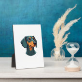 Plaque Photo Vintage Dachshund Portrait Art Retro Dog Illustrat (Côté)