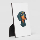 Plaque Photo Vintage Dachshund Portrait Art Retro Dog Illustrat (Côté)