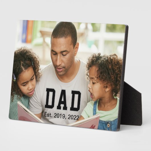 Plaque Photo Vintage Dad Established Gift Photo (Côté)