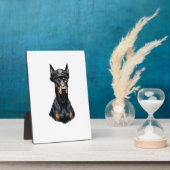 Plaque Photo Vintage Doberman Police Dog Portrait Black and Whi (Côté)