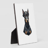 Plaque Photo Vintage Doberman Police Dog Portrait Black and Whi (Côté)