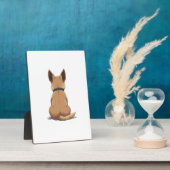 Plaque Photo Vintage Dog Back View Illustration with Big Ears P (Côté)