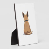 Plaque Photo Vintage Dog Back View Illustration with Big Ears P (Côté)