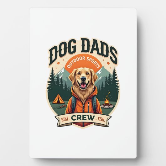 Plaque Photo Vintage Dog Dads Outdoor Sports Crew Golden Retrie (Devant)