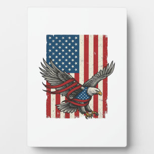 Plaque Photo Vintage Eagle Flag Vector Patriotic Shirt Design_1