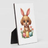 Plaque Photo Vintage Easter Bunny Dog Cute Puppy Illustration w (Côté)