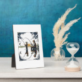 Plaque Photo Vintage Father and Child Fishing Engraving Shirt D (Côté)