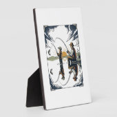 Plaque Photo Vintage Father and Child Fishing Engraving Shirt D (Côté)