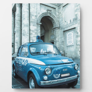 Plaque Photo Vintage Fiat 500 Cinquecento voiture de police en