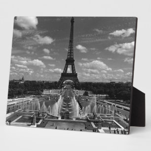 Plaque Photo Vintage France Paris Fontains Tour Eiffel