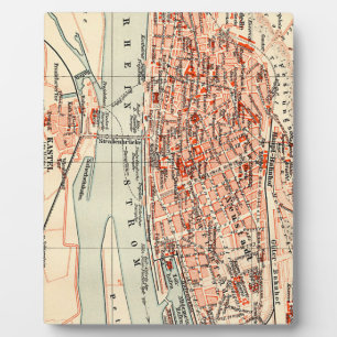 Plaque Photo Vintage Map of Mainz Germany