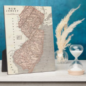 Plaque Photo Vintage Map of New Jersey (Côté)