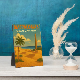 Plaque Photo Vintage Maspalomas Gran Canaria