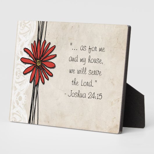 Plaque Photo Vintage Red Daisy (Côté)