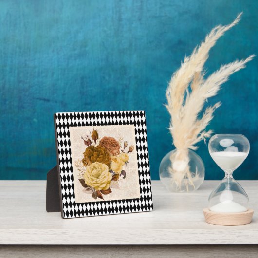 Plaque Photo Vintage Roses du Jardin Harlequin (Insitu)