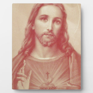 Plaque Photo Vintage Sacred Heart de Jésus