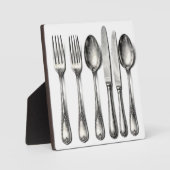 Plaque Photo Vintage Silverware Ornate Flatware Kitchen  (Recto)