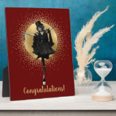 Plaque Photo Vintage Top Hat Dancer Félicitations (Côté)