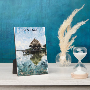 Plaque Photo Vintage voyage Tropical Panama Bocas Del Toro