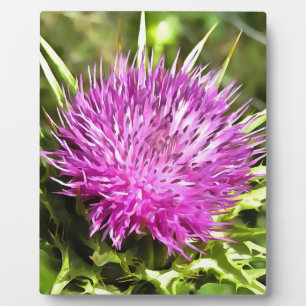 Plaque Photo Violet chardon Fleur sauvage Floral Art