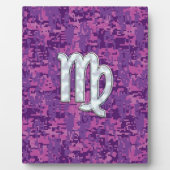 Plaque Photo Virgo Sign on Pink Fuchsia Digital Camouflage (Devant)