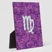 Plaque Photo Virgo Sign on Pink Fuchsia Digital Camouflage (Côté)